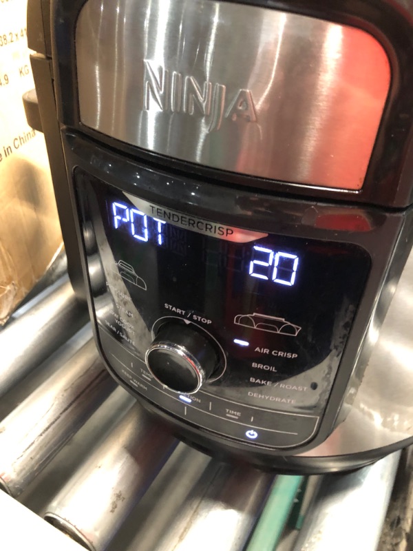 Photo 6 of ***HEAVILY USED AND DIRTY - SCRATCHED - SEE PICTURES - POWERS ON - UNABLE TO TEST FURTHER***
Ninja OS301/FD305CO Foodi 10-in-1 Pressure Cooker and Air Fryer with Nesting Broil Rack, 6.5-Quart Capacity, and a Stainless Finish (Renewed)