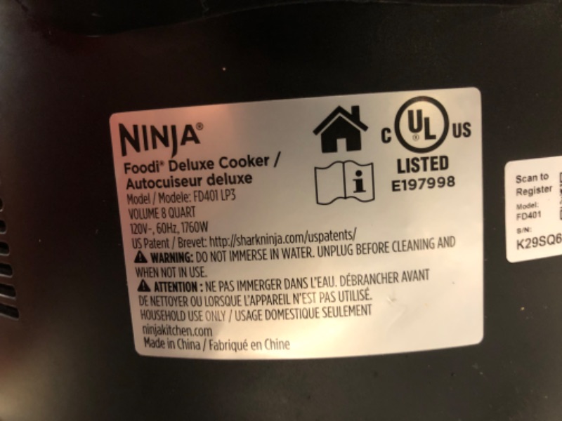 Photo 5 of ***HEAVILY USED AND DIRTY - SCRATCHED - SEE PICTURES - POWERS ON - UNABLE TO TEST FURTHER***
Ninja OS301/FD305CO Foodi 10-in-1 Pressure Cooker and Air Fryer with Nesting Broil Rack, 6.5-Quart Capacity, and a Stainless Finish (Renewed)