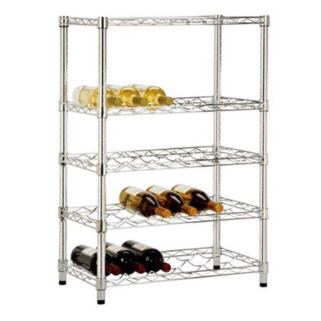 Photo 1 of ***USED - DAMAGED - SEE PICTURES - LIKELY MISSING PARTS - UNABLE TO VERIFY FUNCTIONALITY***
Honey-Can-Do SHF-03617 35 Inch High 4 Tier Wine Rack with Adjustable Shelves Chrome Storage and Organization Cabinet and Kitchen Organizers Wine Racks