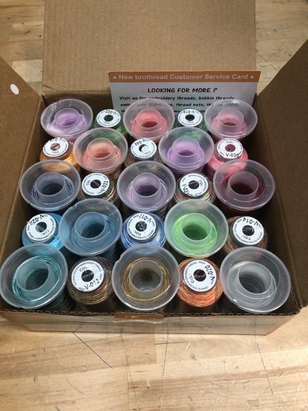 Photo 1 of 
New brothread 25 Colors Variegated Polyester Embroidery Machine Thread Kit 500M (550Y) Each Spool for Brother Janome Babylock Singer Pfaff Bernina Husqvaran...