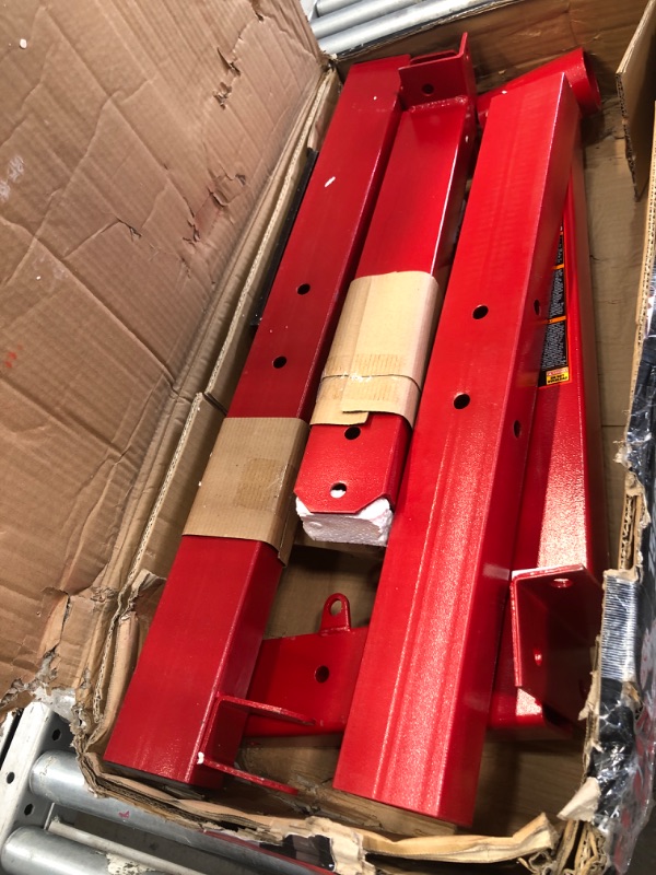 Photo 2 of **MISSING 2 WHEELS/MINOR DAMAGE**  BIG RED T26801 Torin Steel Rotating Engine Stand with 360 Degree Rotating Head and Folding Frame: 3/4 Ton (1,500 lb) Capacity, Red 3/4 Ton (1,500 lb) Red