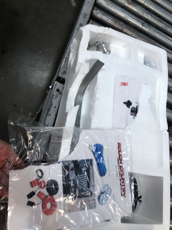 Photo 1 of **HITCH MOUNT NOT INCLUDED**   Rough Country 12,000LB PRO Series Electric Winch | Synthetic Rope - PRO12000S & Winch Cradle Hitch Mount | 2" Receiver Hitch - RS109 Black Winch + Mount