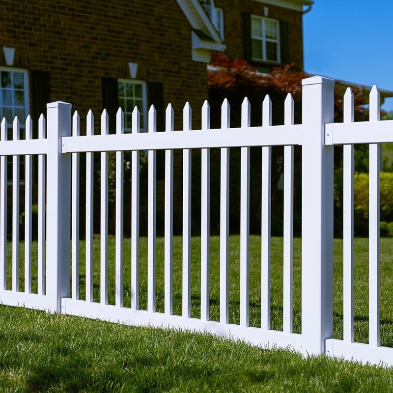 Photo 1 of 4ft H x 6ft W (1 Panel + 1 Post) No Dig WamBam Nantucket Fence Kit, White Vinyl Picket Fence Panel, Easy DIY Installation Fence Panel Kit, Durable Outdoor Fence for Yard or Garden, BL19101