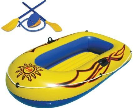 Photo 1 of **UNABLE TO INFLATE AND CHECK FOR DAMAGE**
Sunskiff Inflatable Pool & Beach Boat 3 Person Kit 92"X53"