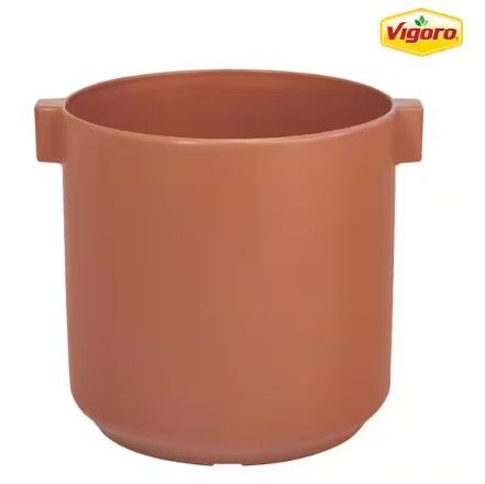 Photo 1 of 16 in. Alhambra Large Brown Plastic Planter (16 in. D x 14.8 in. H)