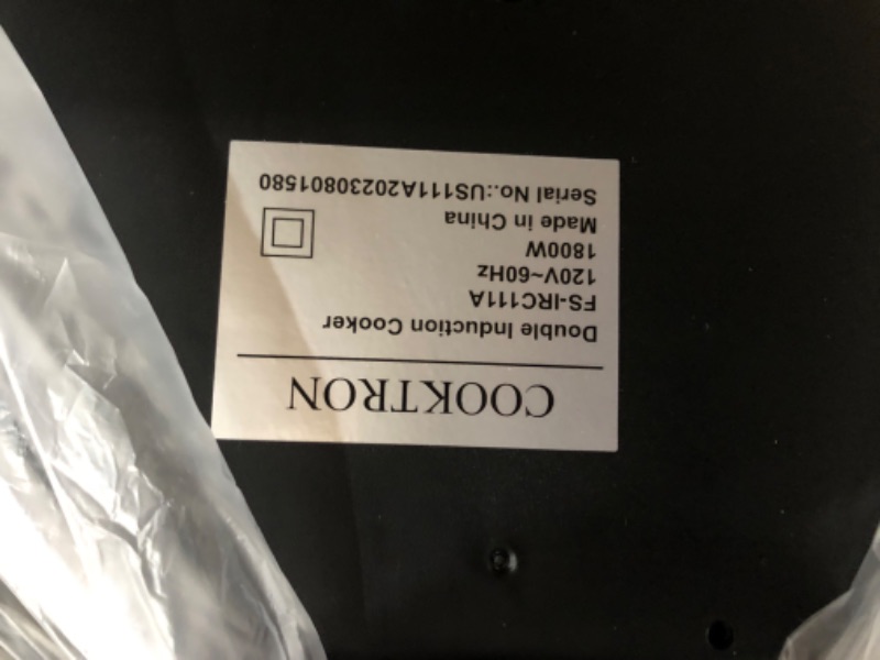 Photo 3 of ***USED - POWERS ON - UNABLE TO TEST FURTHER***
Induction Cooktop Double Burner, 1800W Induction Cooker Cooktop,10 Temperature 9 Power Settings Portable Electric Countertop Burner Touch Stove with Child Safety Lock & Timer