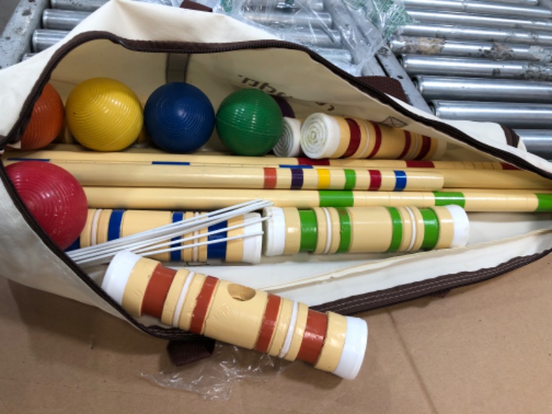 Photo 2 of 
ropoda Six-Player Croquet Set with Wooden Mallets, Colored Balls, Sturdy Carrying Bag for Adults &Kids, Perfect for Lawn,Backyard,Park and More
Size:28"-Standard