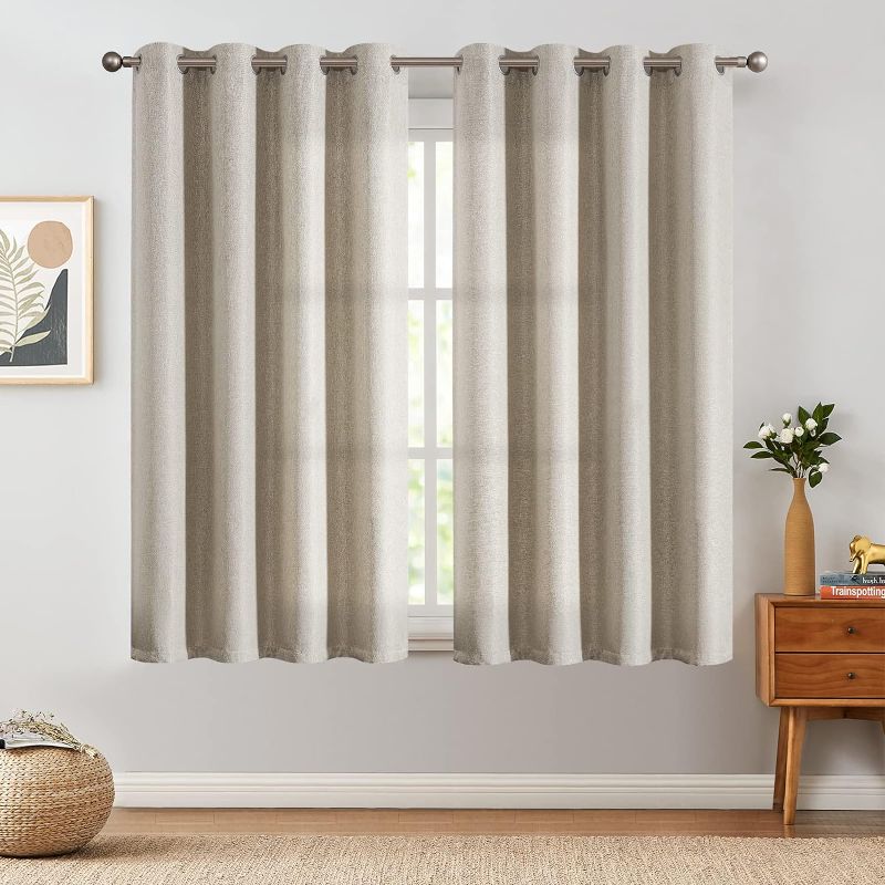 Photo 1 of 
jinchan Linen Textured Curtain 63 Inch Length for Living Room Light Filtering Thermal Insulated Grommet Top Window Drape for Bedroom 52x63 Greyish Beige 1 Panel
Size:W52 x L63 x 1 Panel
Color:Greyish Beige