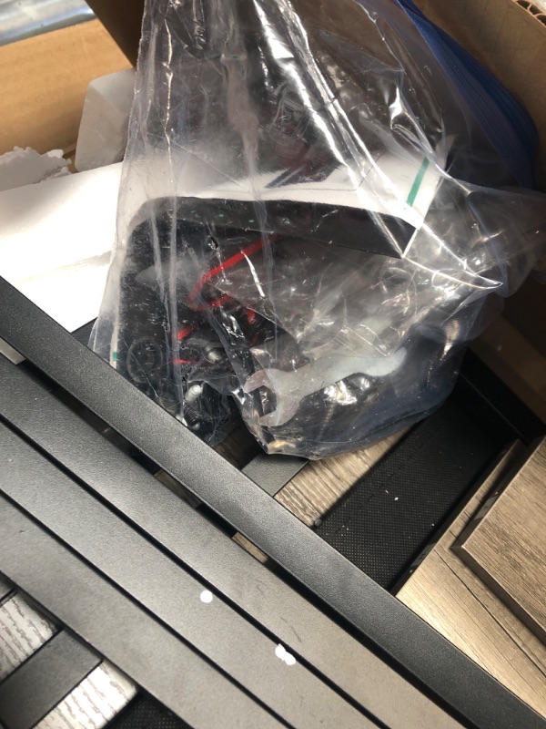 Photo 1 of ODK Office Small Computer Desk: Home Table with Fabric Drawers & Storage Shelves, Modern Writing Desk, Black, 48"x16" Black 48 Inch