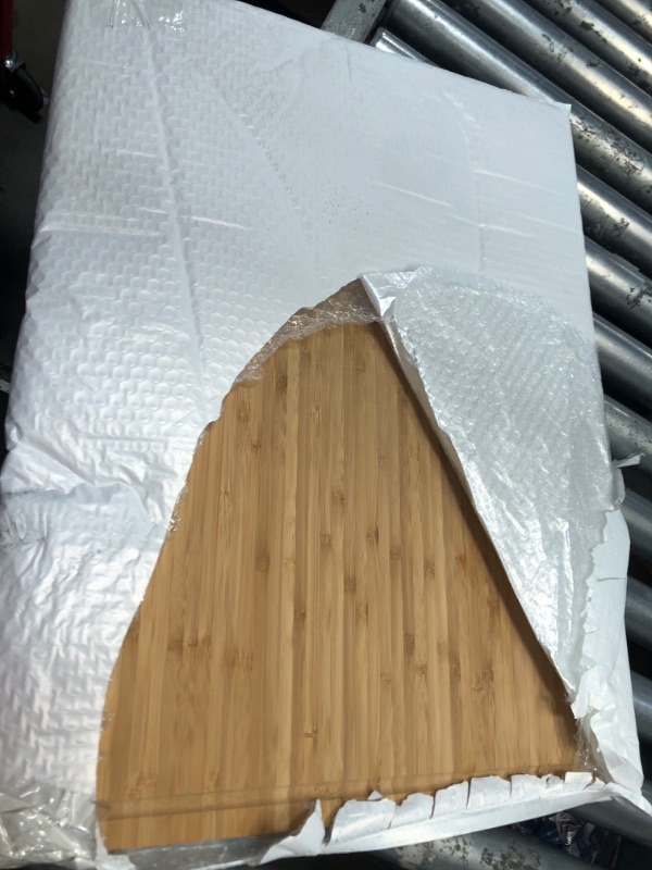 Photo 1 of 24"x18" Bamboo Cutting Boards, XXL Charcuterie Cheese Platter Serving Tray with Handles and Juice Grooves, Solid Structure, Slim, Durable, Reversible 24x18x0.75" Brown