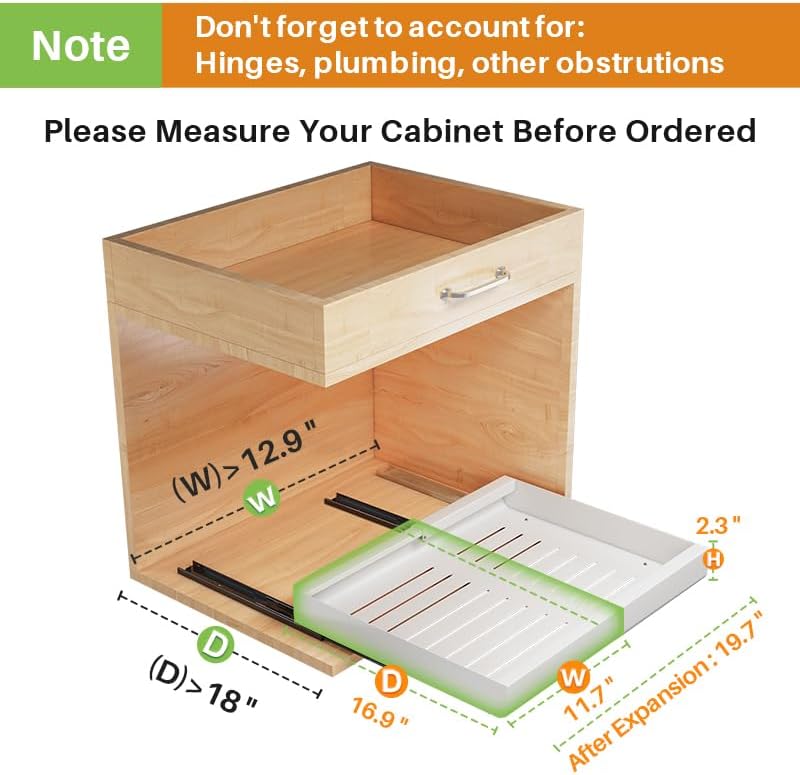 Photo 1 of *STOCK PHOTO JUST FOR REFERENCE** Expandable Pull-Out Cabinet Organizer with Adhesive Nano Film - For Kitchen, Pantry, Bathroom Storage
