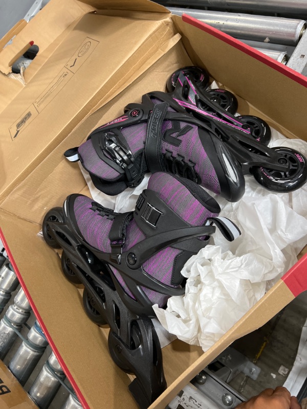 Photo 2 of ****SIZE 7******ROCES Women's Weft Thread Lightweight Breathable Adjustable Fitness Ecology Outdoor 4 Wheel Inline Racing Skates with Easy Entry System & & Secure Closure, Supplied with Brake
