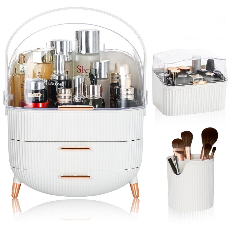 Photo 3 of \Makeup Organizer for Vanity, Cosmetics Storage Display Case 