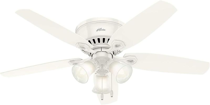 Photo 1 of 
Hunter Fan Company Indoor 53326 52" Builder Low Profile Ceiling Fan with Light, Snow White Finish
Color:Snow White finis