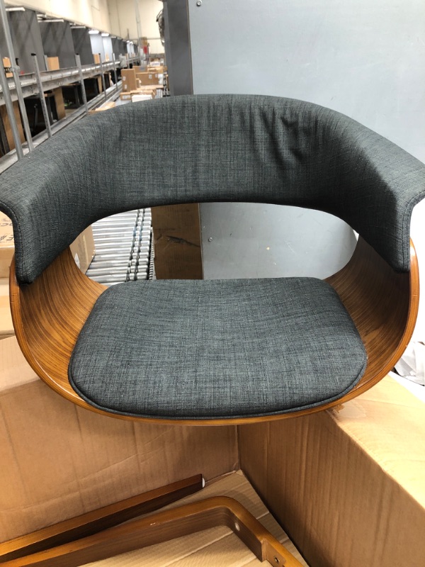 Photo 2 of 
Armen Living Panda Dining Chair in Grey Fabric and Walnut Wood Finish & Butterfly Dining Chair in Charcoal Fabric and Walnut Wood Finish