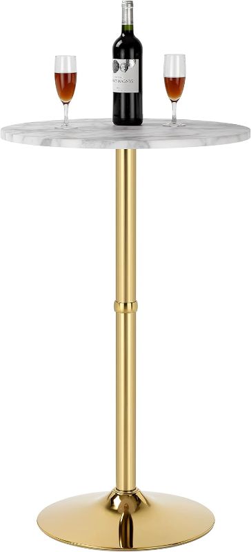 Photo 1 of 
Finnhomy 24'' Round Cocktail Bar Table with Metal Base, Tall Bistro Pub Table, Counter Bar Height Table for Kitchen, Dining Room, Living Room, Easy...
Size:39.1" Height
Color:Gold
