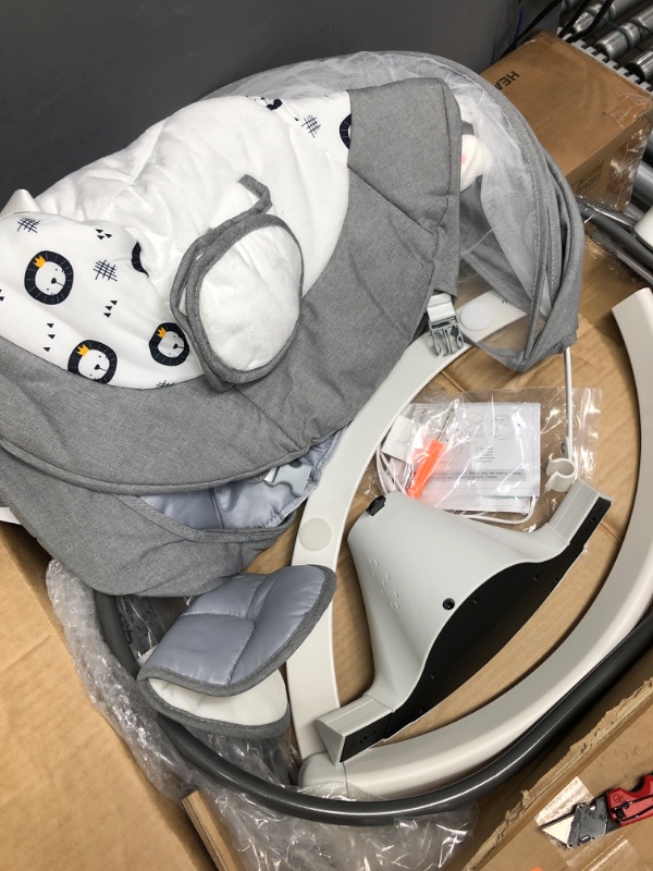 Photo 2 of Base is Grey***Queerick Baby Swing for Infants to Toddler Portable 10 Preset Lullabies 5-Point