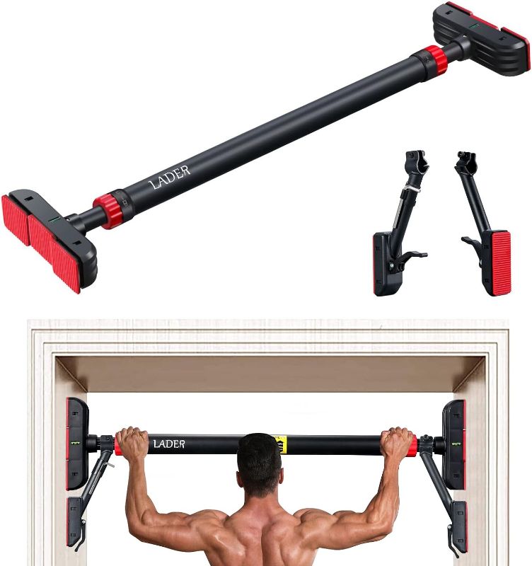 Photo 1 of 
LADER Pull Up Bar for Doorway, Strength Training Pull-Up Bars with No Screw, Chin Up Bar with Suppprt Frame,Level Mete, Max Load Bearing 1100LBS