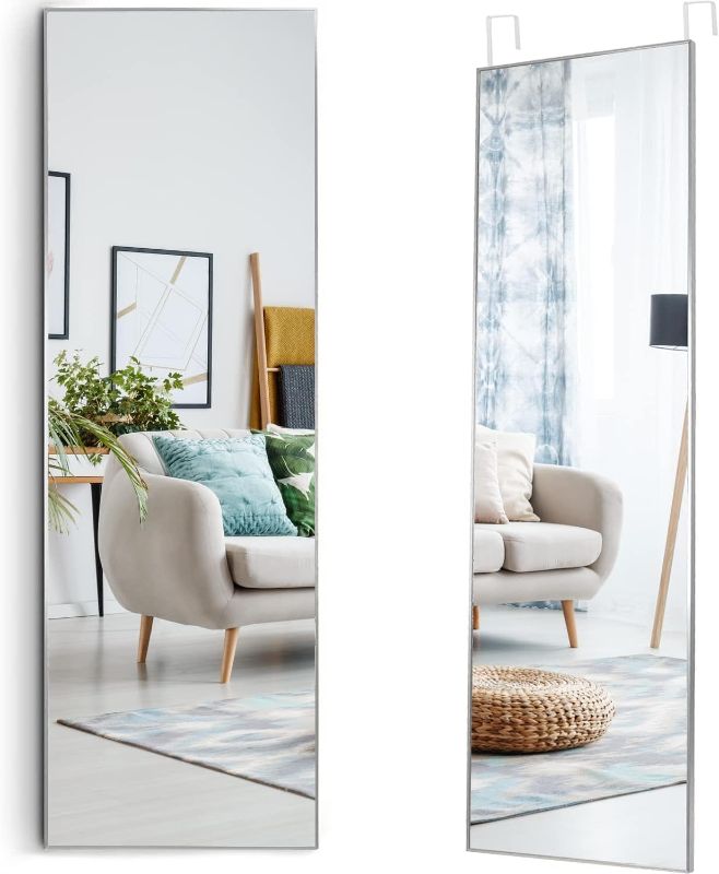 Photo 1 of 
Mirrotek Over The Door Mirror Full Length 13.7" x 48" - Aluminum Frame Bathroom Mirror, Slim & Mountable Body Mirror Full Length, Shatterproof...
Color:Silver