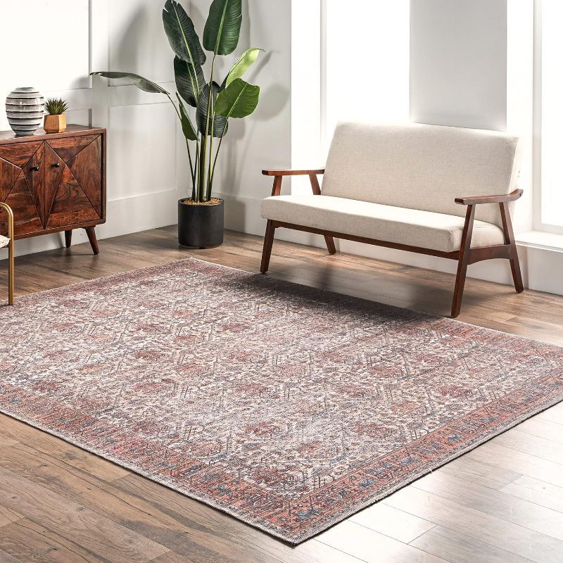 Photo 1 of 
nuLOOM Marilyn Machine Washable Distressed Persian Border Accent Rug, 3x5, Rust
Size:3' x 5'
Color:Rust