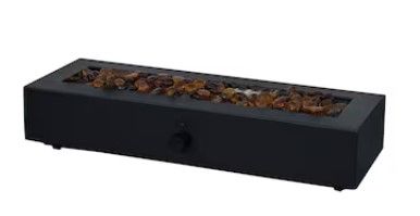 Photo 1 of allen + roth 7-in W 40000-BTU Black Portable Steel Rectangle Tabletop Propane Gas Fire Pit