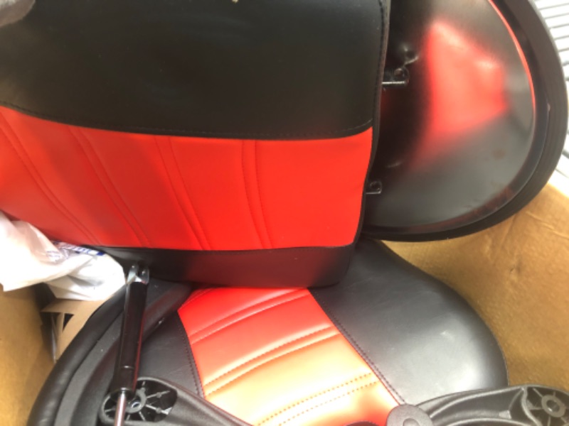 Photo 2 of **NOT EXACT SAME AS STOCK PHOTO** Red and Black Leather Barber Chair