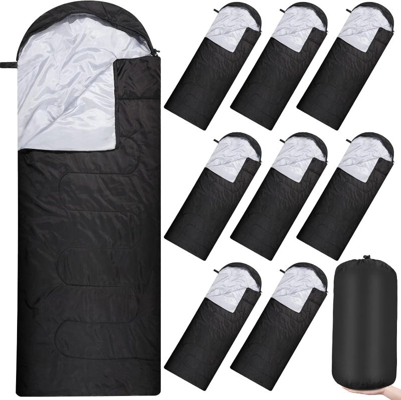 Photo 1 of **ONLY 6**  10 Pcs Camping Sleeping Bags Bulk for Adults Cold Weather Sleeping Bags 4 Season Warm Waterproof Lightweight with Compression Sack for Backpacking Hiking Travel Homeless