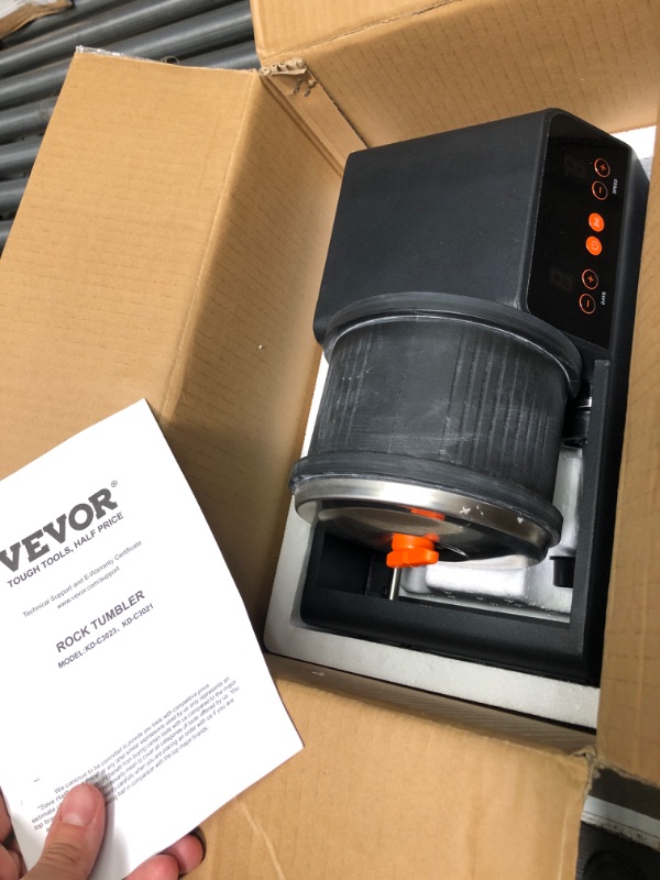 Photo 2 of **ONLY THE MACHINE**  VEVOR Direct Drive Rock Tumbler Kit, Professional Large 3LB Capacity Edition - Memory Function, Digital Timer & Variable Speeds: Create Stunning Gems - Perfect STEM Gift - Full Accessories Included