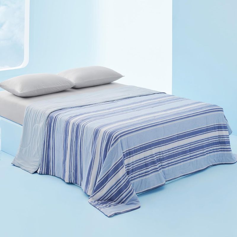 Photo 1 of 
Bedsure Breescape Cooling Blankets for Hot Sleepers -, Lightweight Cold Blanket for Bed, Light Blue Stripe, 
Color:01 - Light Blue Stripe
50 x 70
