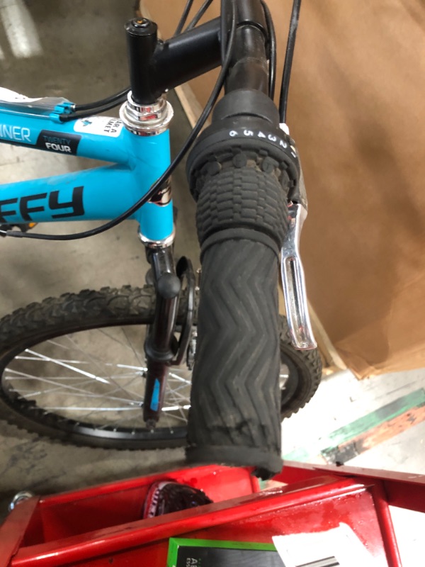 Photo 3 of ***HEAVILY USED - SCRATCHED AND SCRAPED - HANDLEBARS TORN - SEE PICTURES - NO PACKAGING***
Huffy 24 Trail Runner Girls Full Suspension Mountain Bikes Ages 12+ Years Teal Blue