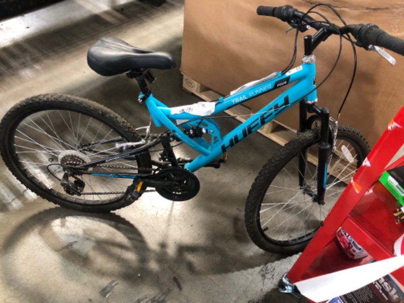 Photo 2 of ***HEAVILY USED - SCRATCHED AND SCRAPED - HANDLEBARS TORN - SEE PICTURES - NO PACKAGING***
Huffy 24 Trail Runner Girls Full Suspension Mountain Bikes Ages 12+ Years Teal Blue