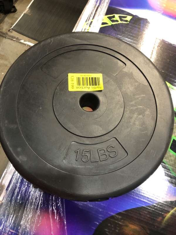 Photo 1 of 1 Black Plastic 15lb Weight --  1-1/4 Hole