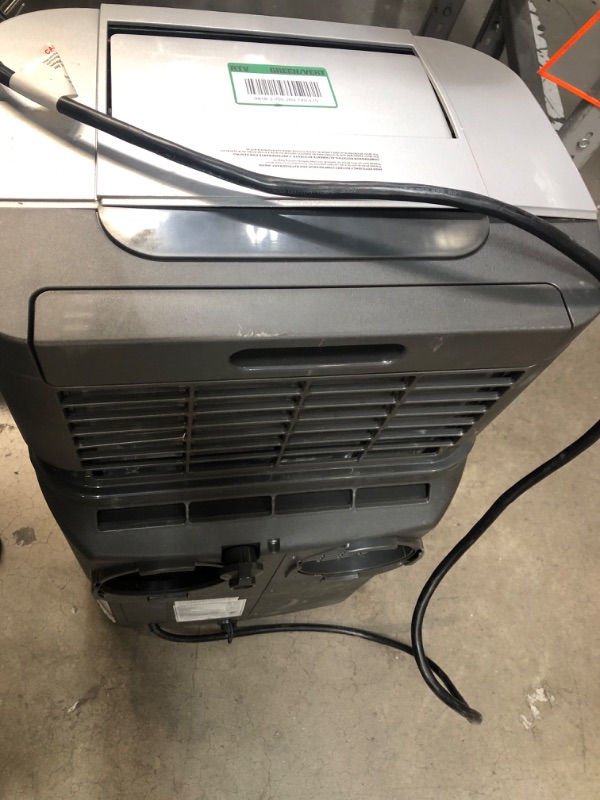 Photo 2 of 7,000 BTU (12,000 BTU ASHRAE) Portable Air Conditioner Cools 400 Sq. Ft. with Dehumidifier, Remote, and Filter in Gray
