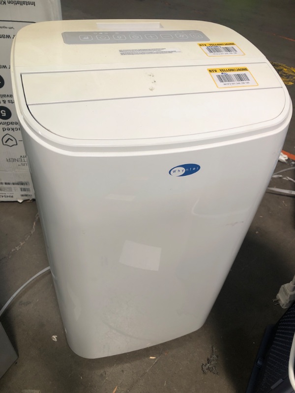 Photo 2 of 10,000 BTU (14,000 BTU ASHRAE) Portable Air Conditioner Cools 500 Sq.Ft. with Heater, Dehumidifier, and Remote in White
