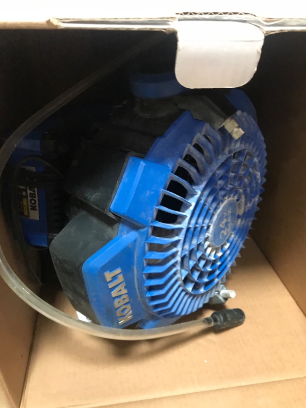 Photo 2 of ***HEAVILY USED - NOT FUNCTIONAL - SEE COMMENTS***
Kobalt 7-in 24-Volt 3-Speed High Velocity Indoor/Outdoor Blue Misting Jobsite Fan (Battery and Charger Not Included)