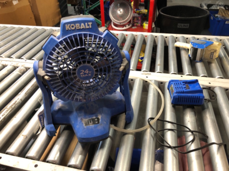Photo 11 of ***HEAVILY USED - NOT FUNCTIONAL - SEE COMMENTS***
Kobalt 7-in 24-Volt 3-Speed High Velocity Indoor/Outdoor Blue Misting Jobsite Fan (Battery and Charger Not Included)