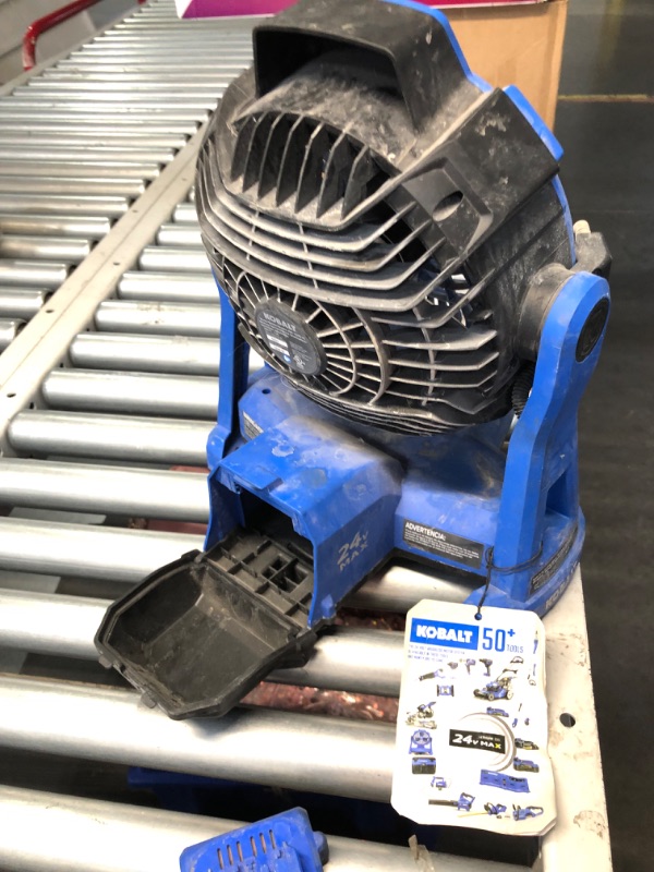 Photo 6 of ***HEAVILY USED - NOT FUNCTIONAL - SEE COMMENTS***
Kobalt 7-in 24-Volt 3-Speed High Velocity Indoor/Outdoor Blue Misting Jobsite Fan (Battery and Charger Not Included)