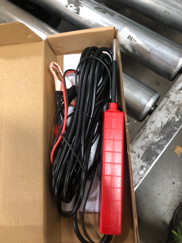 Photo 1 of Power Circuit Probe Tester 6V-24V DC Test Light Automotive Short Circuit Finder 12V Auto Electrical Tester Kit 12 Volt Car Fuse Tester Tool Component Tester Polarity Identify Overload Protection red