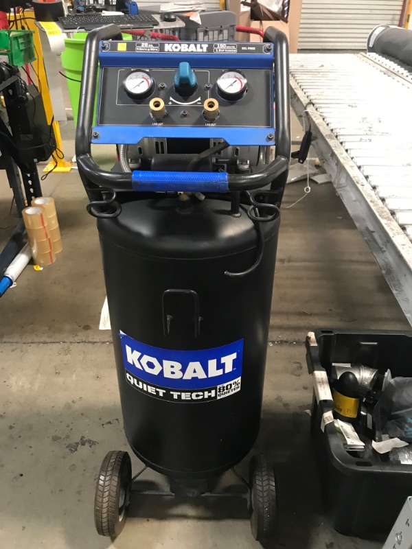 Photo 3 of ***SEE NOTES*** 
Kobalt QUIET TECH 26-Gallon Portable Electric 150 PSI Vertical Quiet Air Compressor
