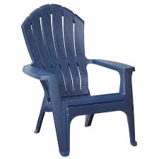 Photo 1 of Adams PATIO Stackable Bluestone Plastic Frame Stationary Adirondack Chair with Slat Seat
