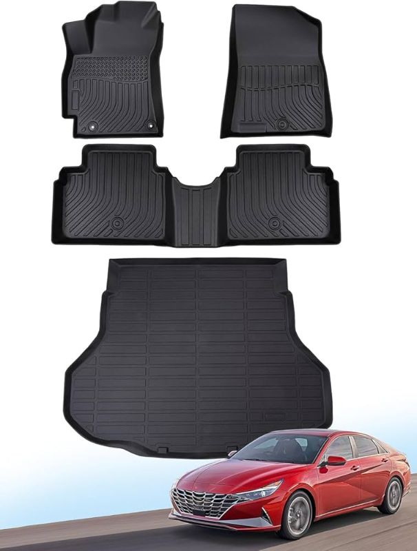 Photo 1 of 2024 2023 for Toyota Camry Floor Mats, 2022 2021 2020 2019 2018, TPE All Weather Protection Waterproof Anti-Slip Front & 2nd Seat & Rear Trunk Mat(Not Fit for Hybrid or AWD), Car Accessories