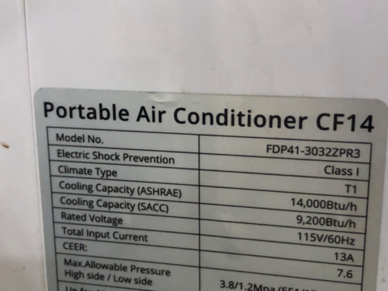 Photo 4 of ***SEE NOTES*** 
Acekool 14,000 BTU Portable Air Conditioner - Cools Up to 700 Sq.Ft, 3-IN-1 Energy Efficient AC Unit 