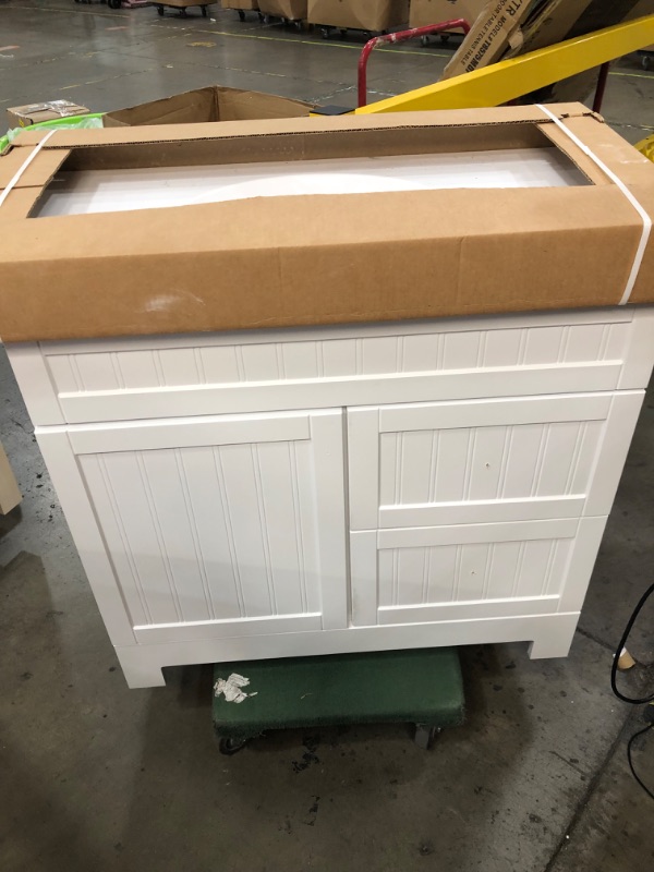 Photo 3 of  Ellenbee 36-in White Single Sink Bathroom Vanity with White Cultured Marble Top