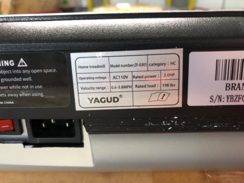 Photo 5 of ***USED - MISSING REMOTE - SEE COMMENTS***
Yagud Under Desk Treadmill, Walking Pad for Home and Office, 2.5 HP Portable Walking Jogging Running Machine with Remote Control and LED Display, Sliver