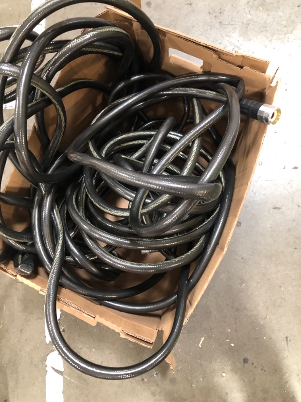 Photo 2 of Apache 98108804 3/4" x 50' Industrial Rubber Water Hose Assembly with Male x Female Garden Hose Thread Fittings