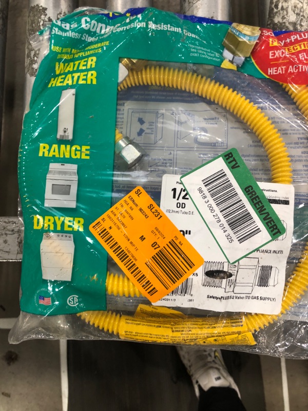 Photo 2 of 1/2 in. MIP x 1/2 in. MIP x 60 in. Gas Connector (1/2 in. OD) w/Safety+Plus2 Thermal Excess Flow Valve (53,200 BTU)
