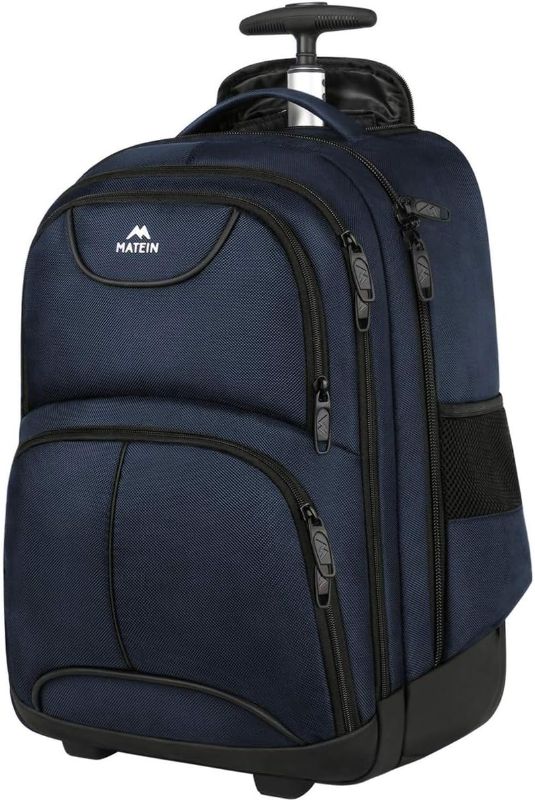 Photo 1 of 
MATEIN Backpack with Wheels, Travel-Friendly Rolling Laptop Backpack for Men Women, Freewheel Carry on Luggage Business Bag, Compact College Trolley.