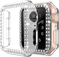 Photo 1 of adepoy Compatible for Apple Watch Case 44mm Series 6/5/4 SE Bling Rhinestone Apple Watch Protective Case Bumper Frame Case Cover for iWatch Series 44mm Clear