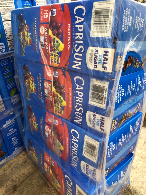 Photo 1 of ***EXP JAN 24TH 2025****Capri Sun 100% Fruit Punch Juice Ready-to-Drink Juice (40 Pouches, 4 Boxes of 10)