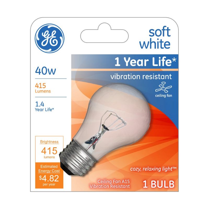 Photo 1 of 248168 40 Watts Clear A15 Shape Light Bulbs 4 pack.
